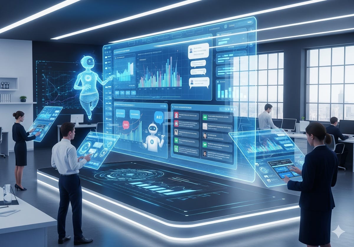 Top New AI Tools Transforming Businesses in 2025 2 AI-powered marketing and sales tools analyzing customer data and automating campaigns.