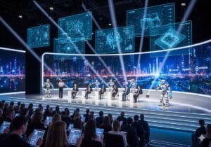 Global Tech Summit 2025 showcasing latest technology innovations, AI advancements, and robotics demonstrations with international speakers.