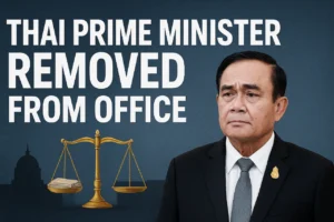 Thai Prime Minister removed from office amid political instability, implications for Thailand's governance and economy.