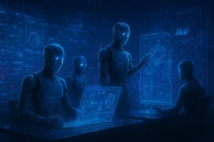 Agentic AI applications with futuristic AI agents transforming technology