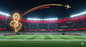 Chiefs’ international game travel route to São Paulo with stadium backdrop