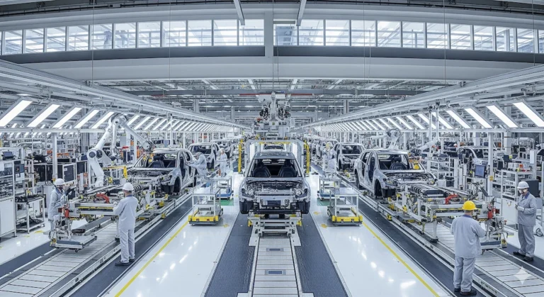 Electric Vehicles Growth: Trends, Market & Future 2025 4 Modern electric vehicle factory showcasing EV growth