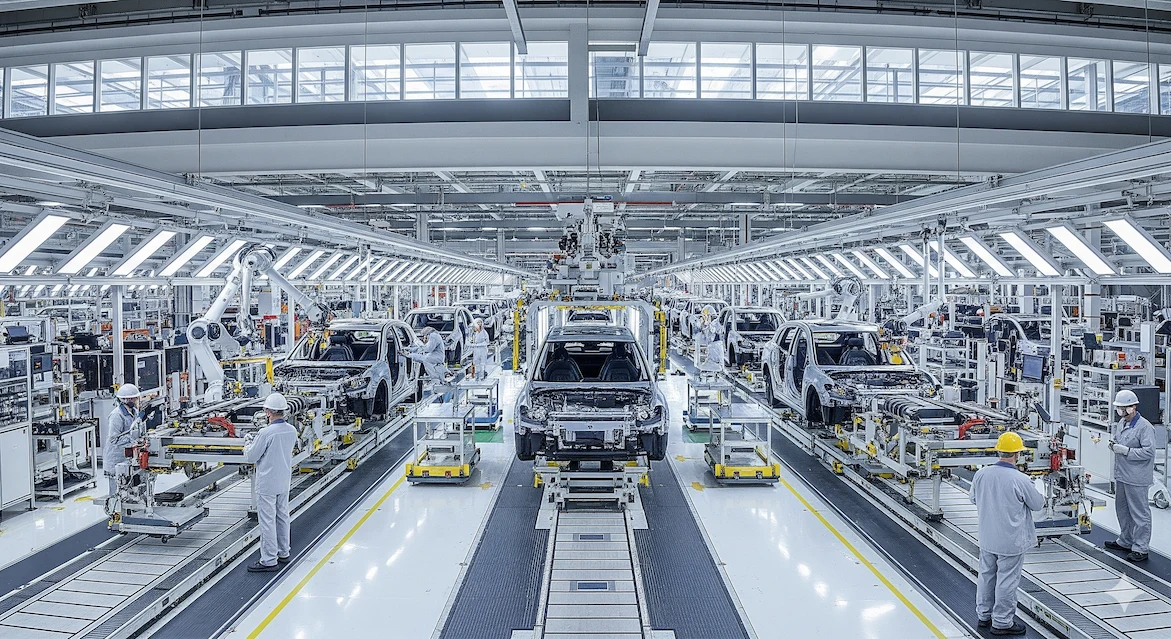 Electric Vehicles Growth: Trends, Market & Future 2025 1 Modern electric vehicle factory showcasing EV growth