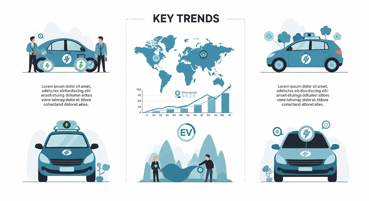 Key EV trends driving electric vehicles growth in 2025, including charging, battery, and autonomous technology