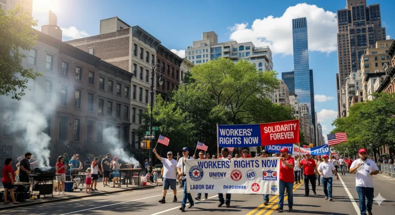 Labor Day 2025 – History, Significance, and Modern Celebrations 8 Labor Day 2025 parade in New York City celebrating workers' contributions.