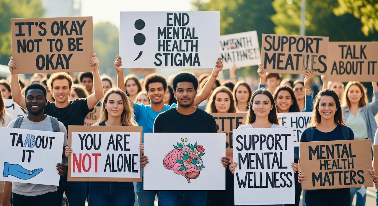 Mental Health Awareness: Global Efforts and Challenges 2025 1 Youth rally promoting Mental Health Awareness in 2025