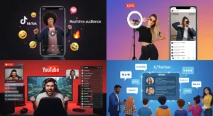 Creators and users engaging with Social Media Trends in 2025