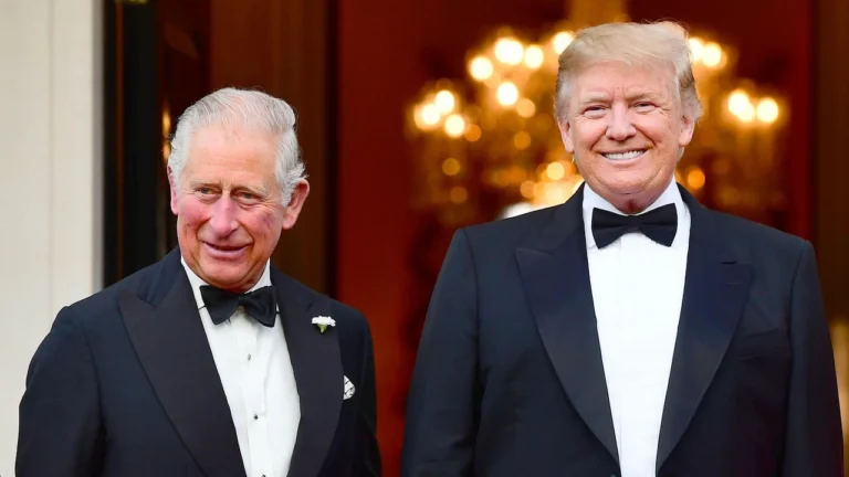 Trump Second UK State Visit, Historic Trip Amid Trade Talks 2025 8 President Donald Trump and King Charles III at Windsor Castle during the Trump Second UK State Visit in 2025, symbolizing UK-US diplomatic ties.