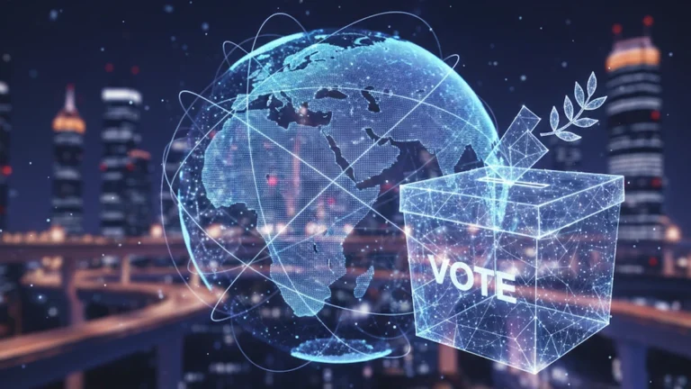 Xylos Presidential Election: Global Impact & What's at Stake 4 Digital globe with ballot box symbolizing the global impact of the Xylos Presidential Election