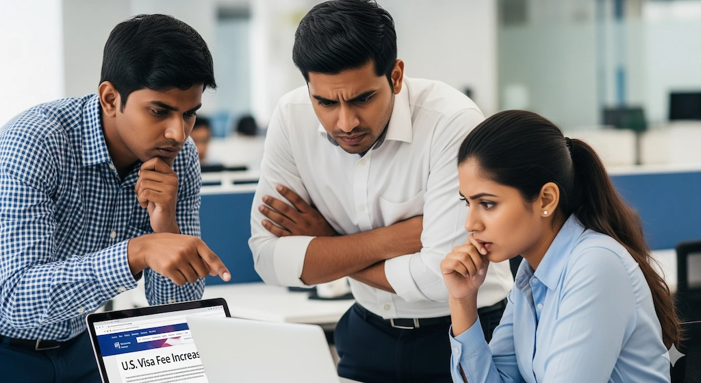 US H-1B Visa Fee Hike 2025: shocking Impact on Tech Workers 2 Indian tech workers concerned about H-1B visa fee hike