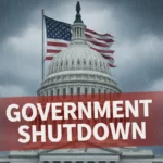 US Capitol building during government shutdown 2025 with closed sign